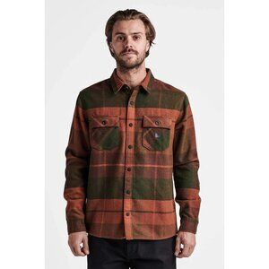Roark Green and Brown Plaid Casual Button Down Shirt